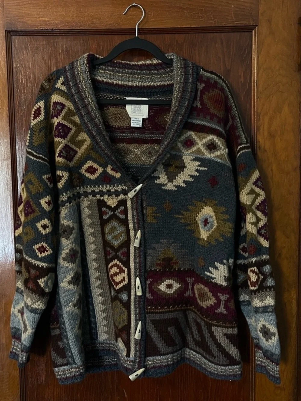 Vintage Knit Cardigan Sweater - Multicolor
